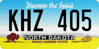 ND license plate KHZ405