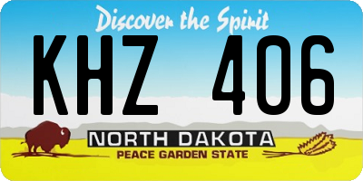 ND license plate KHZ406