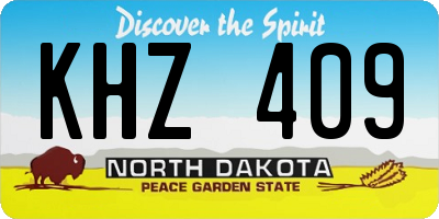 ND license plate KHZ409
