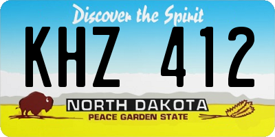 ND license plate KHZ412