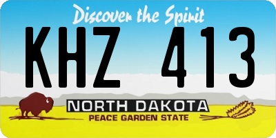ND license plate KHZ413