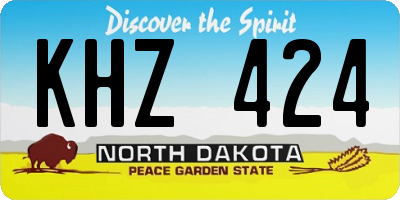 ND license plate KHZ424