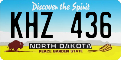 ND license plate KHZ436