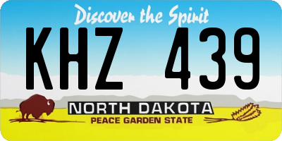 ND license plate KHZ439