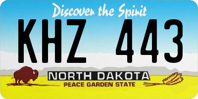 ND license plate KHZ443