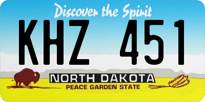 ND license plate KHZ451