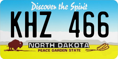 ND license plate KHZ466