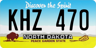 ND license plate KHZ470