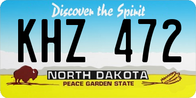 ND license plate KHZ472