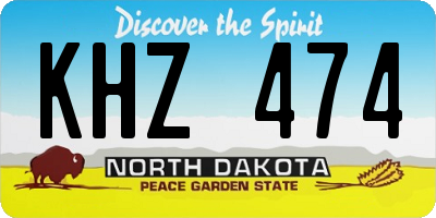 ND license plate KHZ474