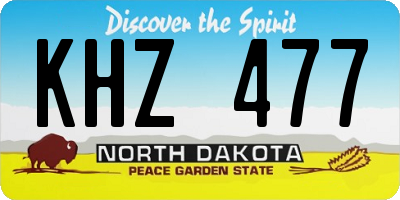ND license plate KHZ477