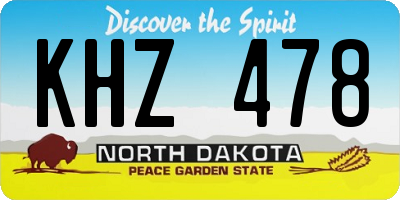 ND license plate KHZ478
