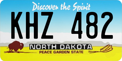 ND license plate KHZ482