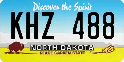 ND license plate KHZ488