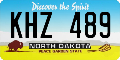 ND license plate KHZ489