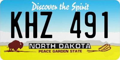 ND license plate KHZ491