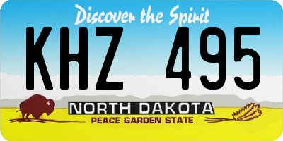 ND license plate KHZ495