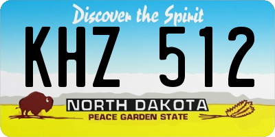 ND license plate KHZ512