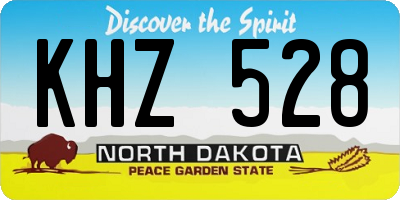 ND license plate KHZ528