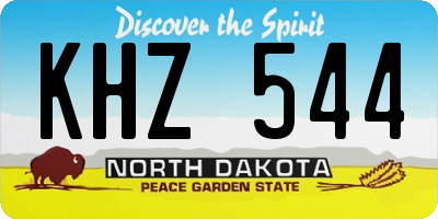ND license plate KHZ544