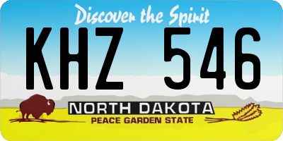 ND license plate KHZ546