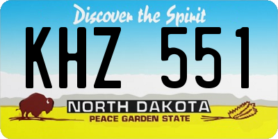 ND license plate KHZ551