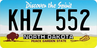 ND license plate KHZ552