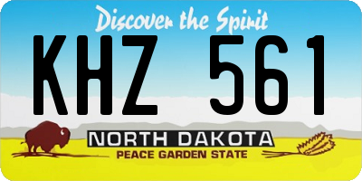ND license plate KHZ561