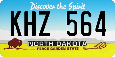 ND license plate KHZ564