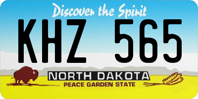 ND license plate KHZ565