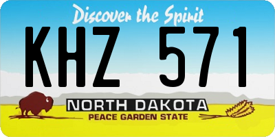 ND license plate KHZ571