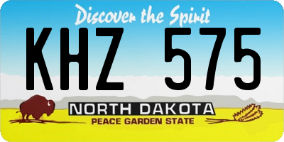 ND license plate KHZ575