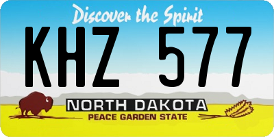 ND license plate KHZ577
