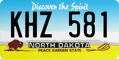 ND license plate KHZ581