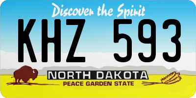 ND license plate KHZ593