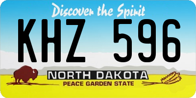 ND license plate KHZ596