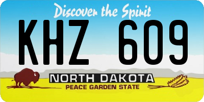 ND license plate KHZ609