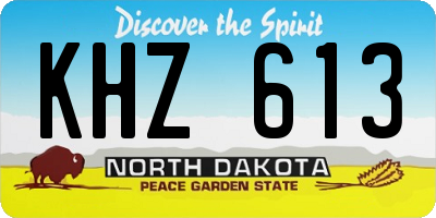 ND license plate KHZ613
