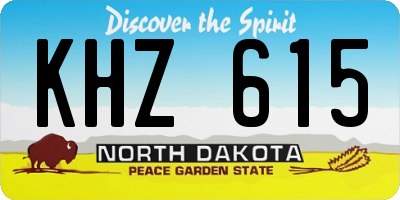 ND license plate KHZ615