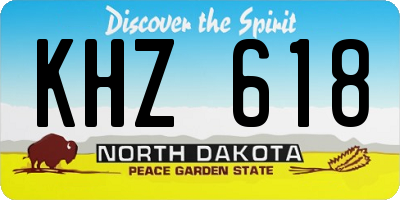 ND license plate KHZ618