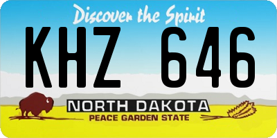 ND license plate KHZ646