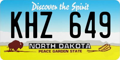 ND license plate KHZ649