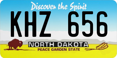ND license plate KHZ656
