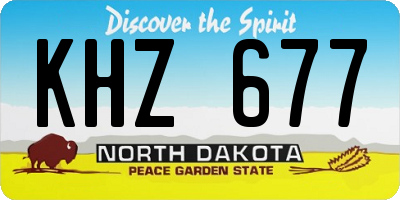 ND license plate KHZ677