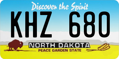 ND license plate KHZ680