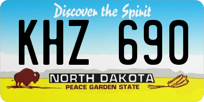 ND license plate KHZ690