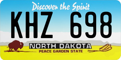 ND license plate KHZ698