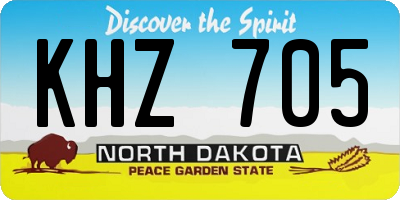 ND license plate KHZ705