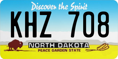 ND license plate KHZ708