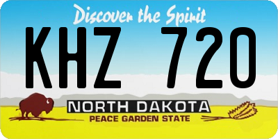 ND license plate KHZ720